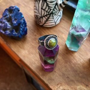 Sterling Silver Ring | Green Jasper | Size 6.5